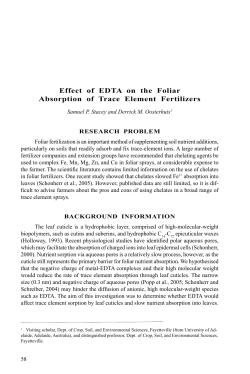 Effect of EDTA on the Foliar Absorption of Trace Element Fertilizers