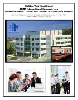 Holding Your Meeting at ASTM International Headquarters
