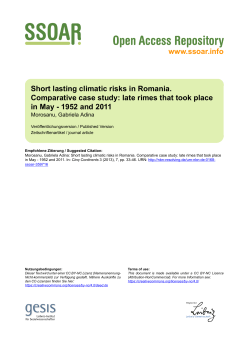 Short lasting climatic risks in Romania. Comparative case