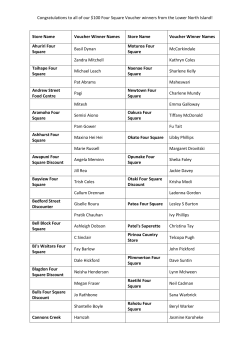 Congratulations to all of our $100 Four Square Voucher winners