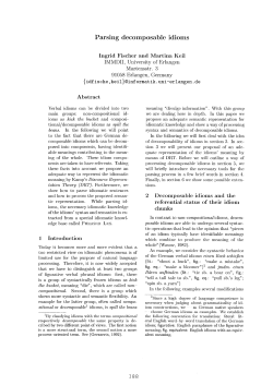 Parsing decomposable idioms - Association for Computational