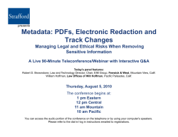 Metadata: PDFs, Electronic Redaction and Track Changes g