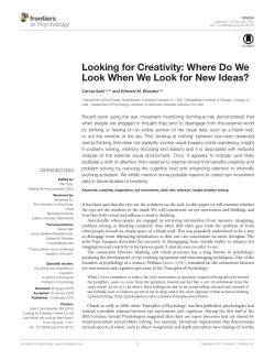Looking for Creativity: Where Do We Look When We Look