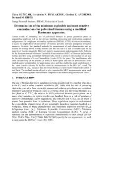 Determination of the minimum explosible and most reactive