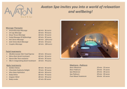 Avaton Spa invites you into a world of relaxation and wellbeing!