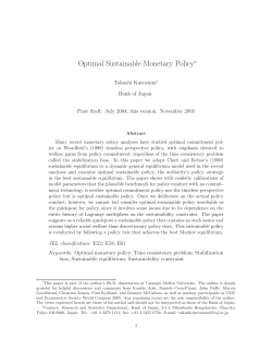 Optimal Sustainable Monetary Policy