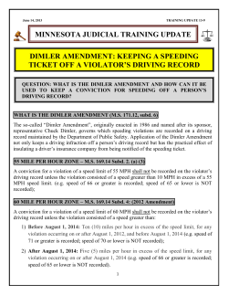 dimler amendment: keeping a speeding ticket off a violator`s driving