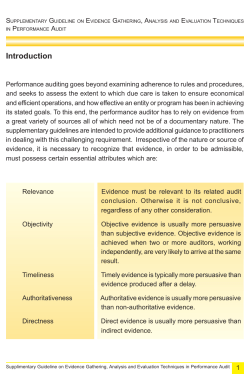 Supplimentary Guideline on Evidence Gathering, Analysis
