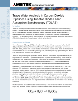 Trace Water Analysis in Carbon Dioxide Pipelines Using TDLAS