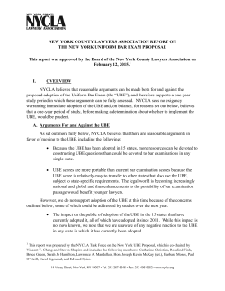 NEW YORK COUNTY LAWYERS ASSOCIATION REPORT ON THE