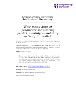 How many days of pedometer monitoring predict 28 days of activity