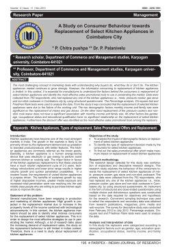 A Study on Consumer Behaviour towards Replacement of Select