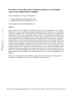 Free flow of sweat due to loss of surface tension at sweat