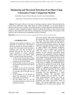 Monitoring and Movement Detection of an Object Using Consecutive
