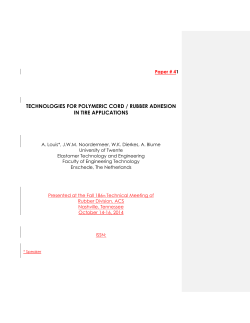 technologies for polymeric cord / rubber adhesion in tire applications