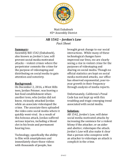 AB 1542 &ndash; Jordan`s Law Fact Sheet