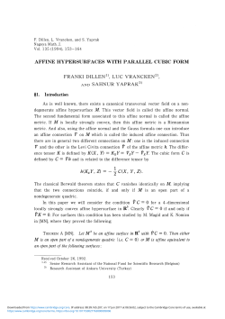 AFFINE HYPERSURFACES WITH PARALLEL CUBIC FORM h(KxY,Z)