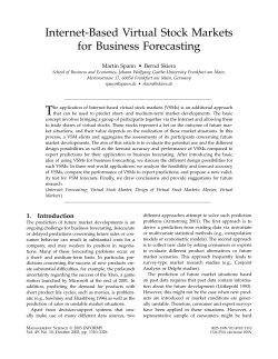 Internet-Based Virtual Stock Markets for Business