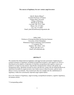The Sources of Legitimacy for New Venture