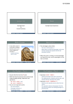 Lecture 14 Part I Roller-Coaster Specification The Problem &ndash; Part 1