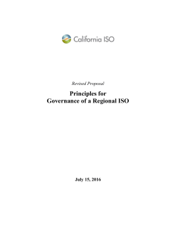 Principles for Governance of a Regional ISO