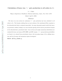 Calculation of heavy ion e+ e-pair production to all orders in Z alpha