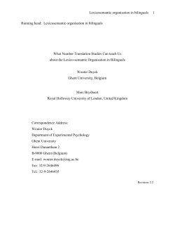 Lexicosemantic organisation in bilinguals What