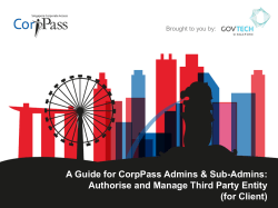 Authorise and Manage Third Party Entity