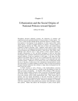 Urbanization and the Social Origins of National Policies toward Sprawl