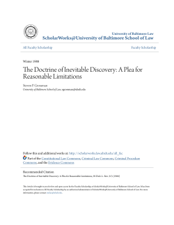 The Doctrine of Inevitable Discovery: A Plea for