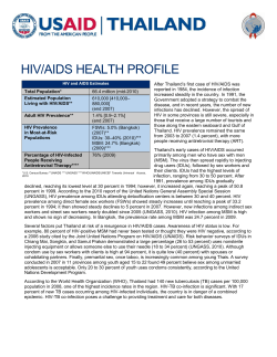 Thailand HIV/AIDS Country Profile