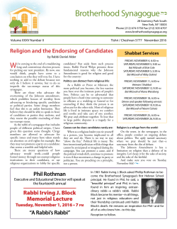 October 2016 - The Brotherhood Synagogue