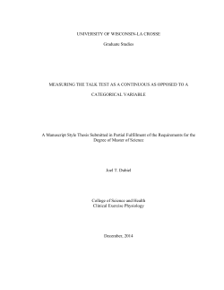 UNIVERSITY OF WISCONSIN-LA CROSSE Graduate Studies