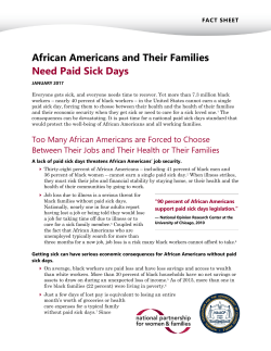 African Americans and Their Families Need Paid Sick Days