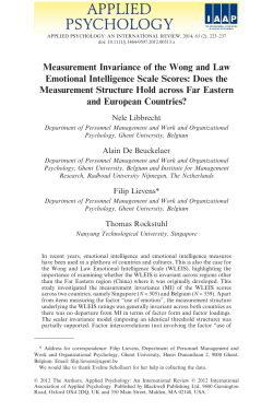 Measurement Invariance of the Wong and Law Emotional