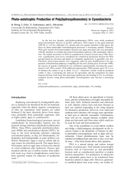 Photo-autotrophic Production of Poly(hydroxyalkanoates) in