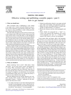 Effective writing and publishing scientific papersdpart I: how