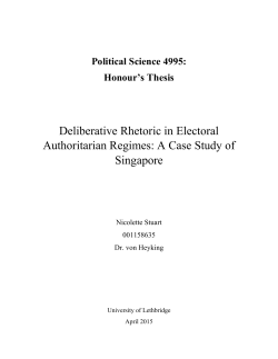 Deliberative Rhetoric in Electoral Authoritarian Regimes: A Case