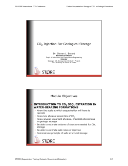 CO Injection For Geological Storage