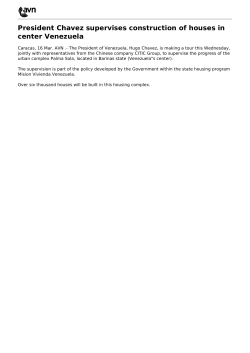 President Chavez supervises construction of houses in center