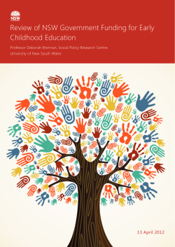 Review of NSW Government Funding for Early Childhood Education