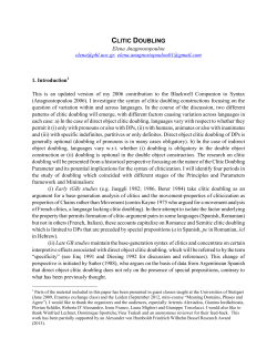 To appear. Clitic Doubling. Updated version of the Chapter on Clitic