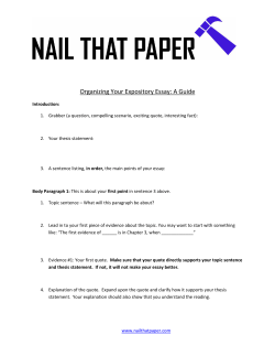 Organizing Your Expository Essay: A Guide