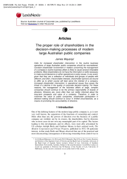 The proper role of shareholders in the decision