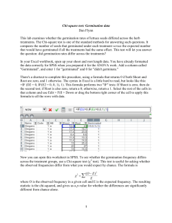 Chi-square test: Germination data Dan Flynn