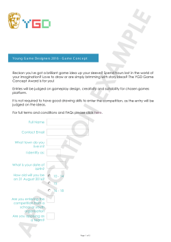 Game Concept - BAFTA Young Game Designers