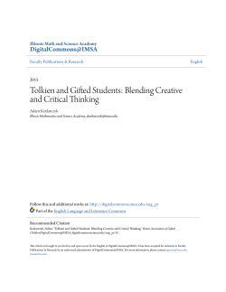 Tolkien and Gifted Students - IMSA Digital Commons