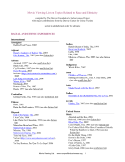 Movie Viewing List on Topics Related to Race and Ethnicity