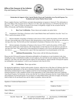 Declaration In Support of the Central Market Street and Tenderloin