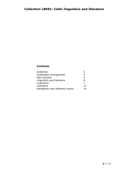 Collection LBKEL: Celtic linguistics and literature